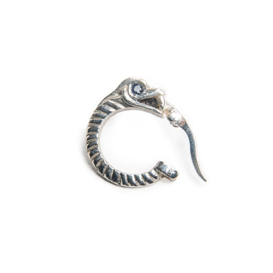 Orecchino Uroboro argento zircone nero