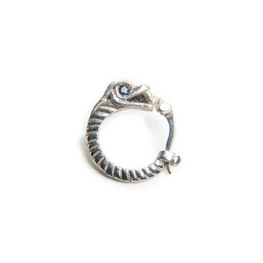 Orecchino Uroboro argento zircone nero