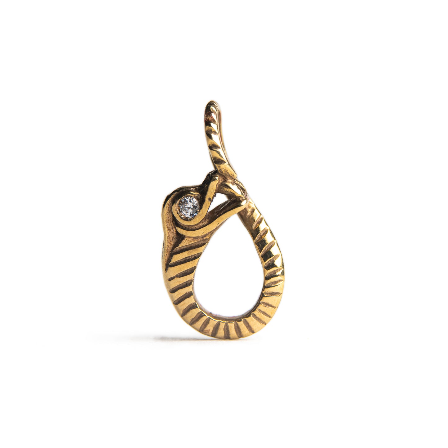 Ciondolo Uroboro bronzo zircone bianco