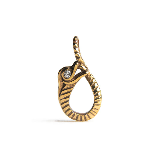 Ciondolo Uroboro bronzo zircone bianco