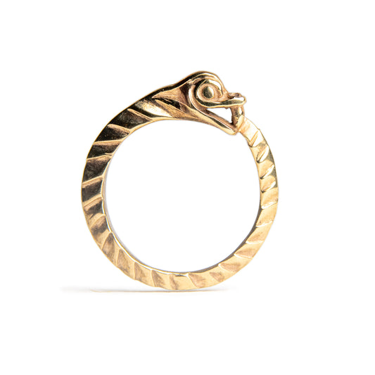 Anello Uroboro bronzo